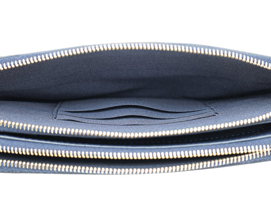 Chanel Navy Blue Le Boy Double Zip Crossbody Bag