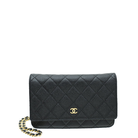 Chanel Black CC Classic Wallet On Chain