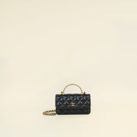Chanel Black CC Resin Top Handle Clutch Chain