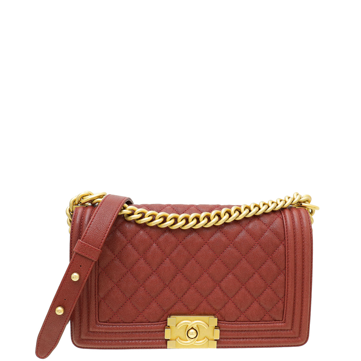 Chanel Burgundy Le Boy Medium Flap Bag-Chanel-THE CLOSET