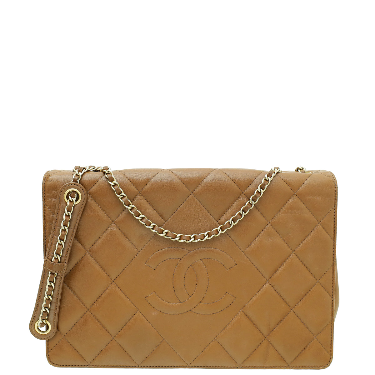 Chanel Brown Diamond CC Chain Flap Bag