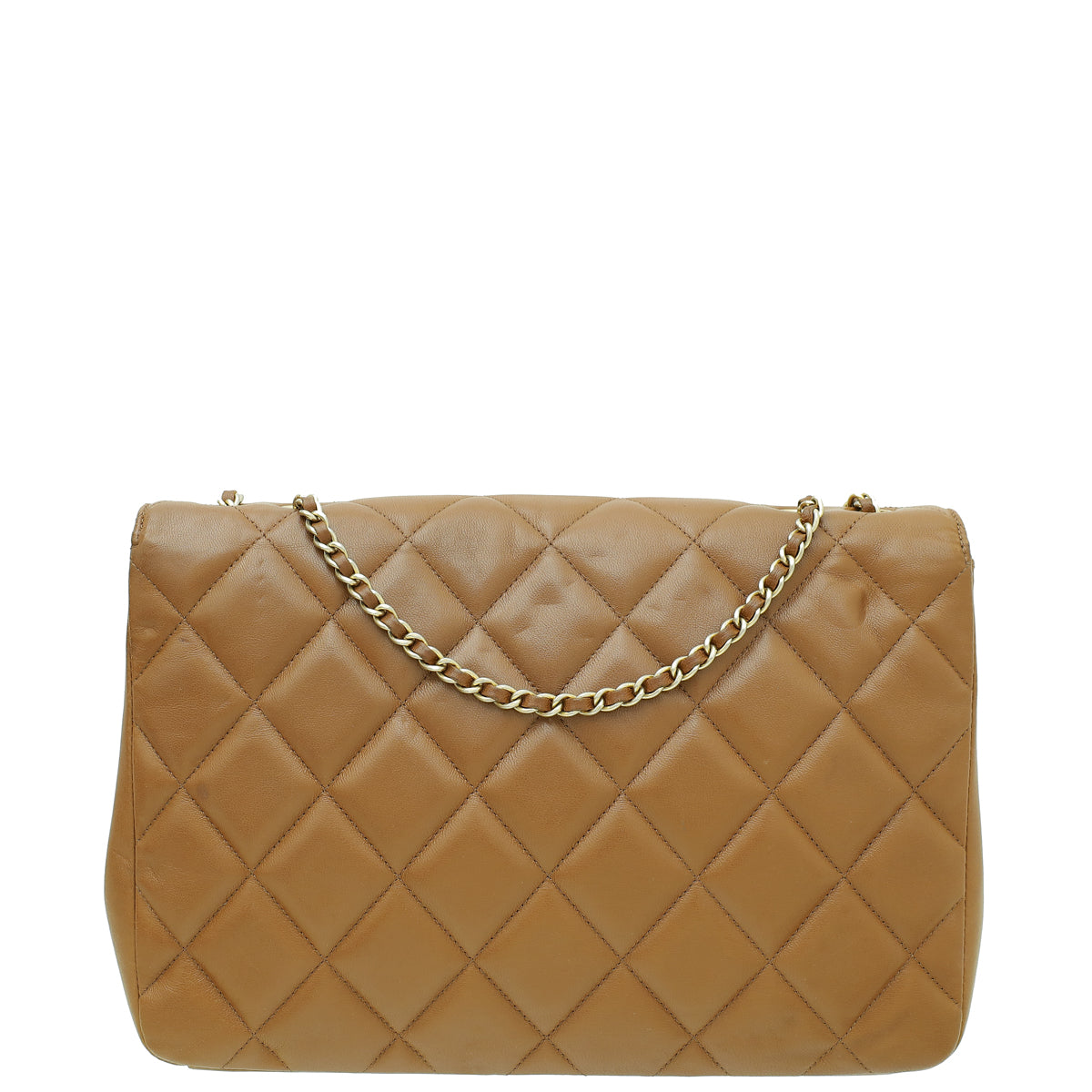 Chanel Brown Diamond CC Chain Flap Bag