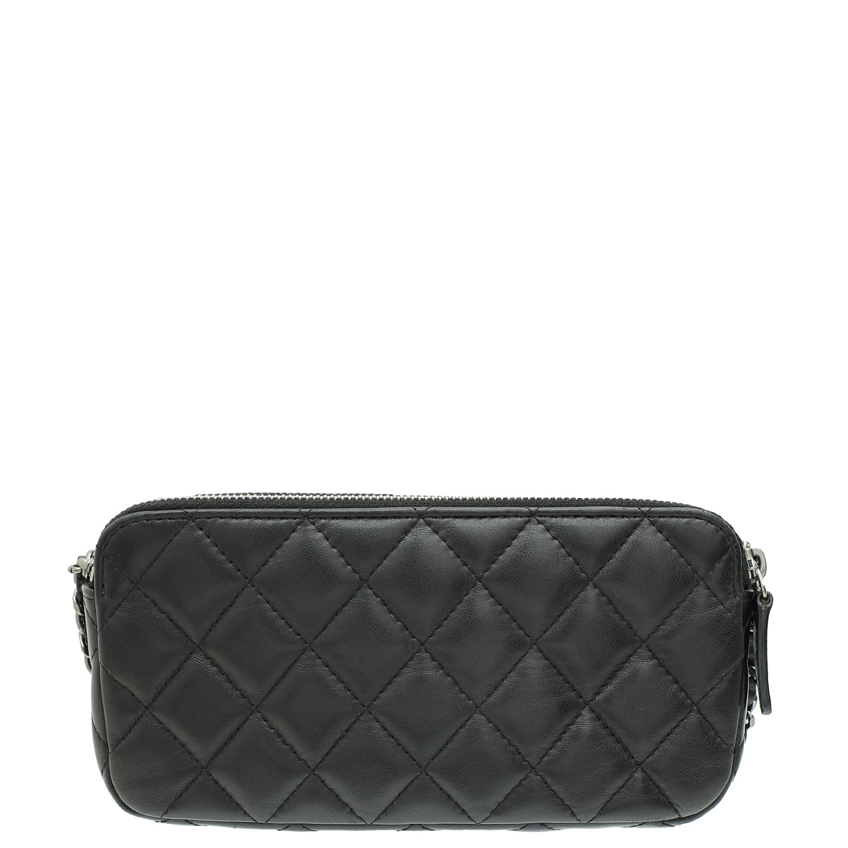 Chanel Black CC Classic Double Zip Clutch With Chain Crossbody Bag