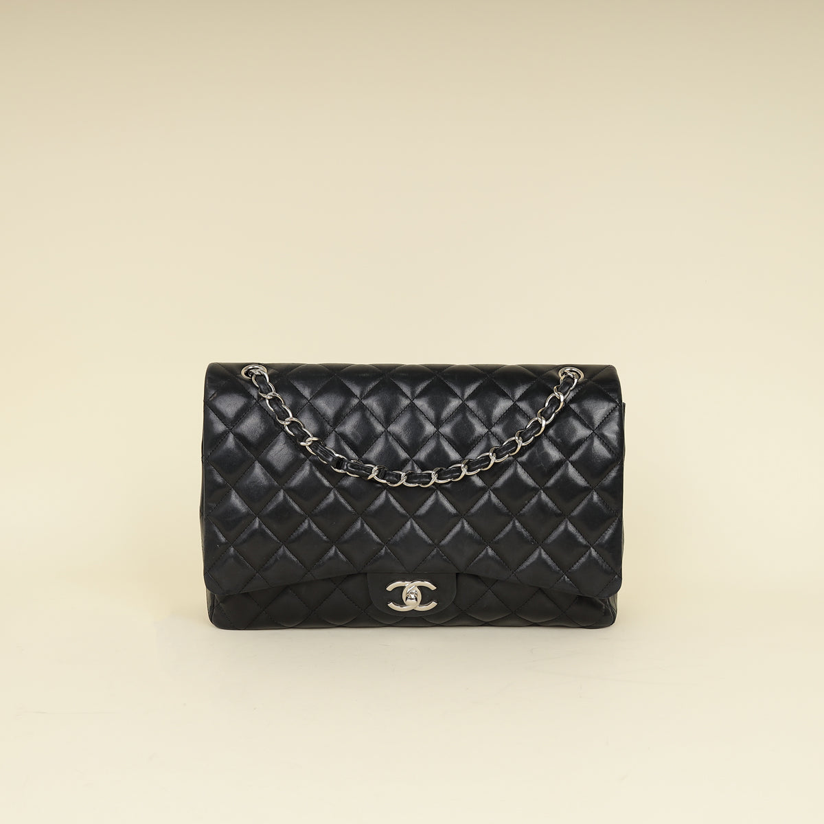 Chanel Black CC Classic Double Flap Maxi Bag-Chanel-THE CLOSET