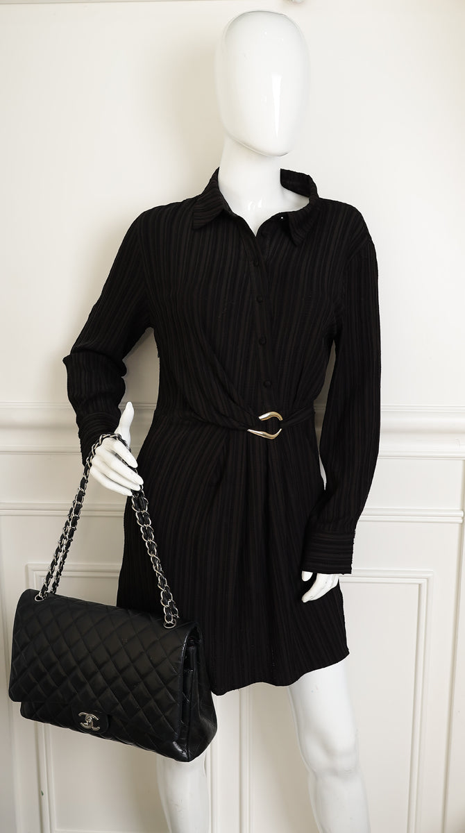 Chanel Black CC Classic Double Flap Maxi Bag-Chanel-THE CLOSET