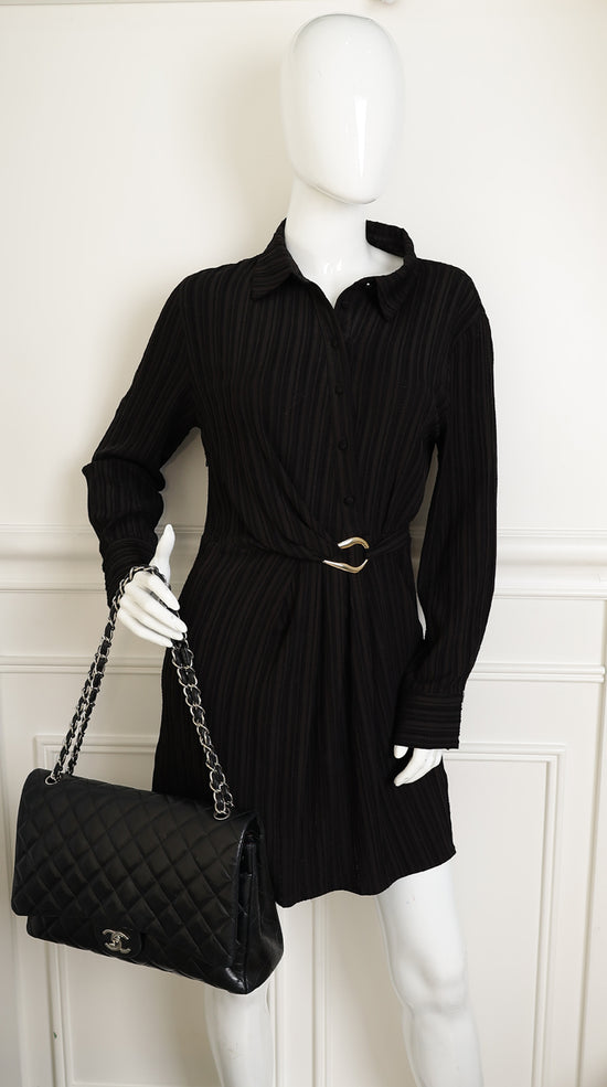 Chanel Black CC Classic Double Flap Maxi Bag-Chanel-THE CLOSET