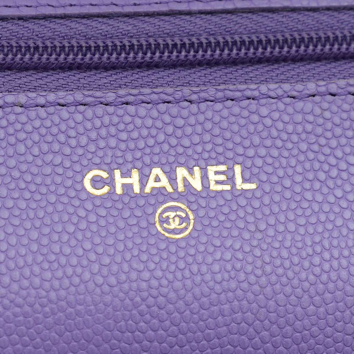 Chanel Purple CC Classic Wallet On Chain