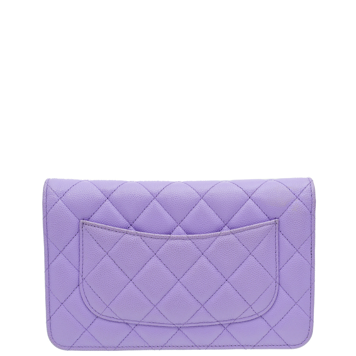 Chanel Purple CC Classic Wallet On Chain