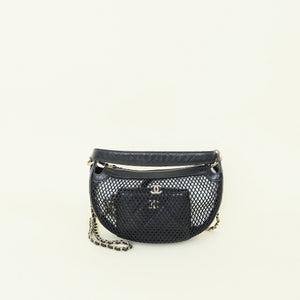 Chanel Black CC Mesh Chain Hobo Bag