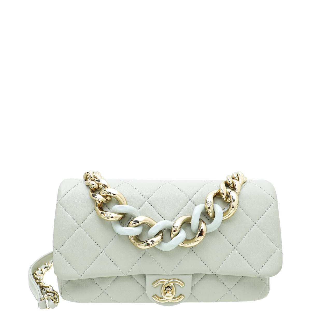 Chanel Grey CC Resin Bi-Color Chain Flap Bag-Chanel-THE CLOSET