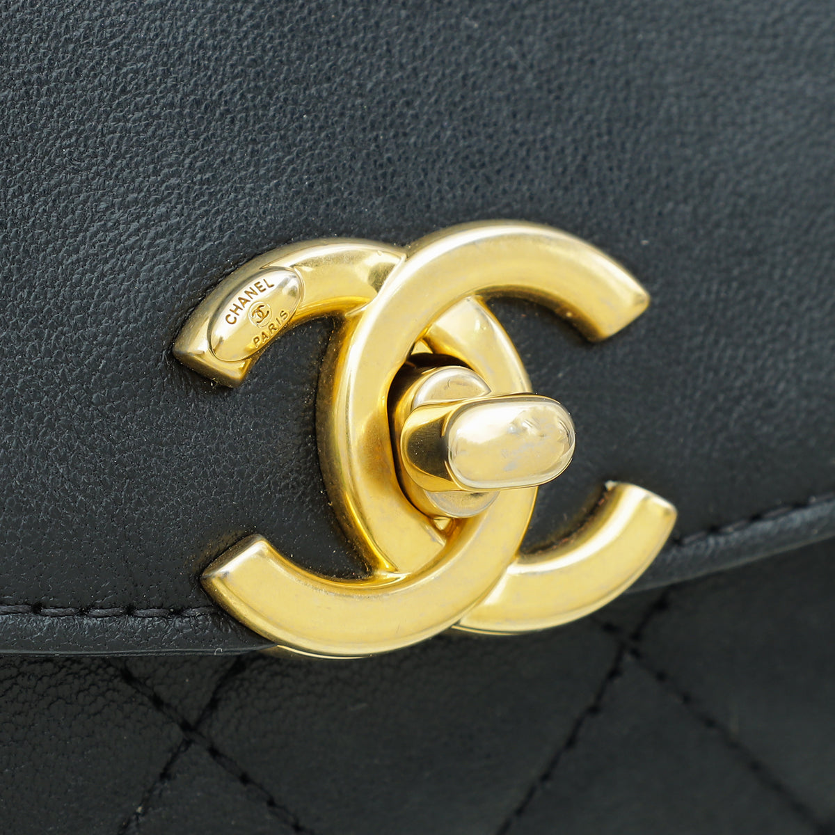 Chanel Black CC Quilted Curved Flap Bag