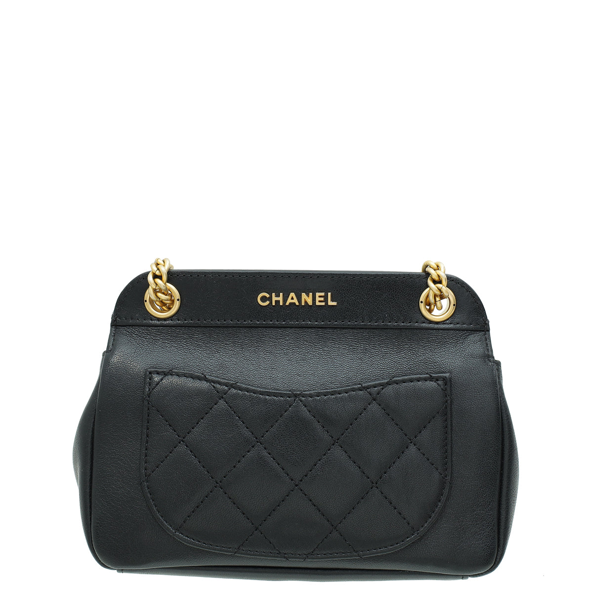 Chanel Black CC Quilted Curved Flap Bag-Chanel-THE CLOSET