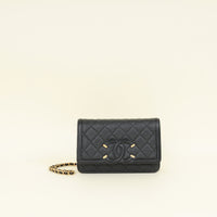Chanel Black CC Filigree Wallet On Chain-Wallet Chains-Chanel-THE CLOSET