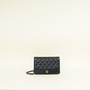 Chanel Black CC Gabrielle Wallet On Chain