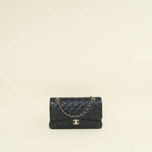 Chanel Black CC Classic Double Flap Medium Bag