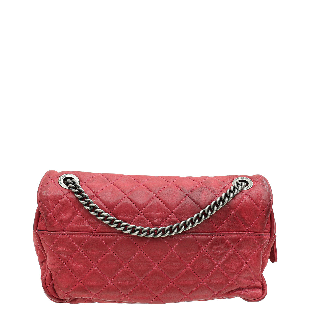 Chanel Red CC Easy Flap Glazed Medium Bag-Chanel-THE CLOSET