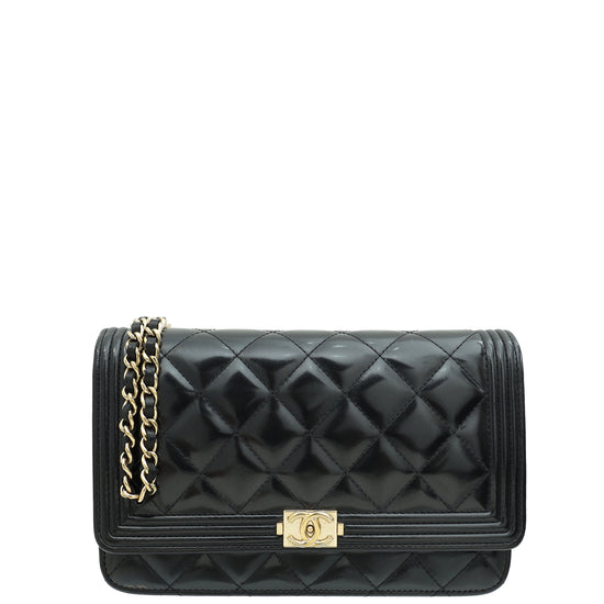 Chanel Black Le Boy Wallet On Chain