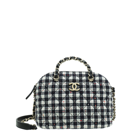 Chanel Multicolor Wool Tweed Chain Top Handle Bag