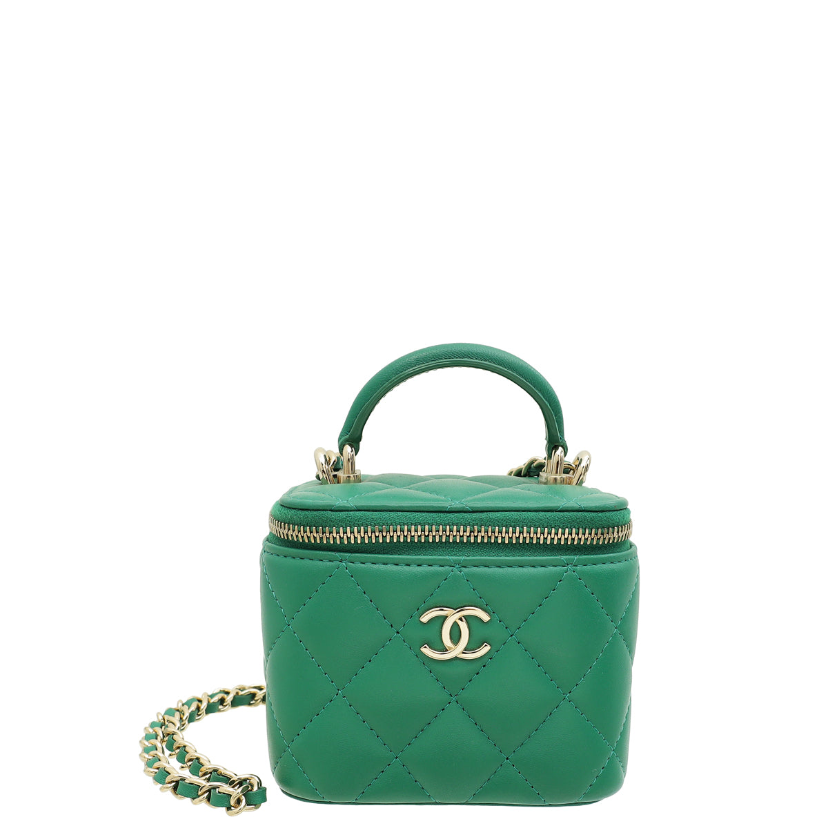 Chanel Green Mini Vanity Chain Bag