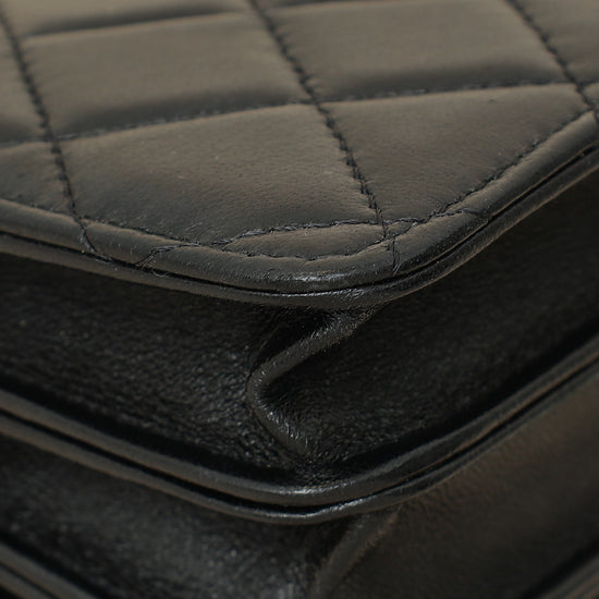 Chanel Black CC Quilted Top Handle Flap Clutch W/ Chain-Chanel-THE CLOSET