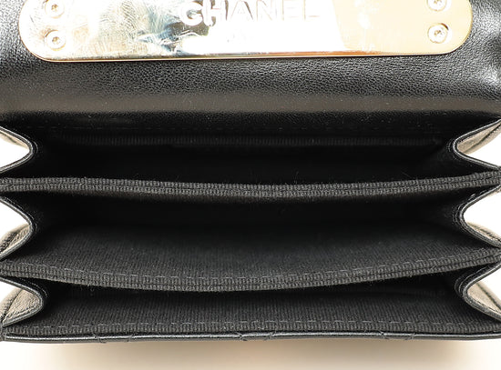 Chanel Black CC Quilted Top Handle Flap Clutch W/ Chain-Chanel-THE CLOSET