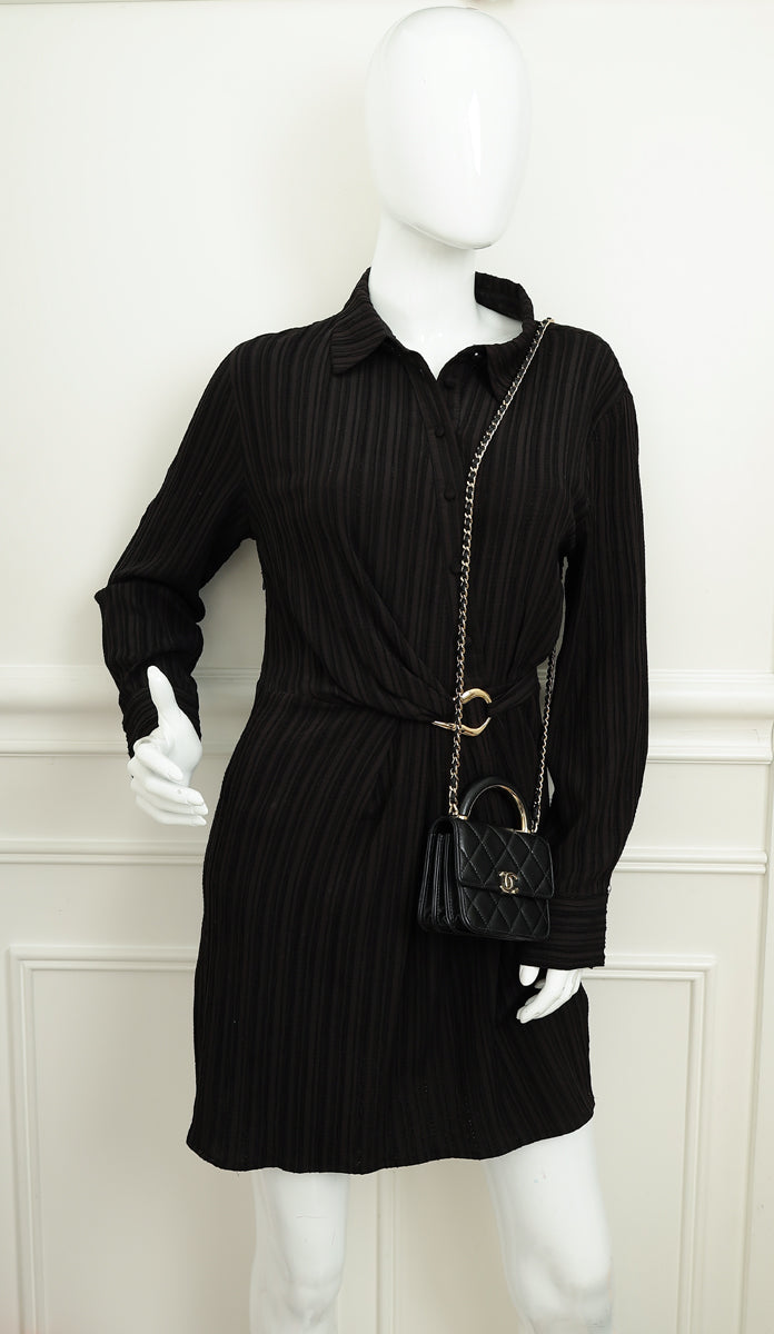 Chanel Black CC Quilted Top Handle Flap Clutch W/ Chain-Chanel-THE CLOSET