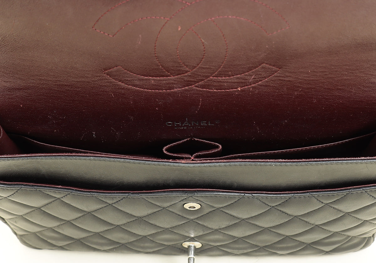 Chanel Black CC Classic Double Flap Maxi Bag