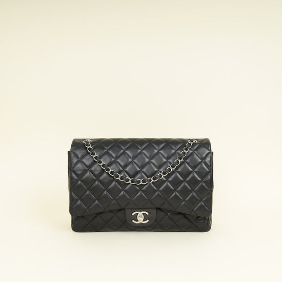Chanel Black CC Classic Double Flap Maxi Bag