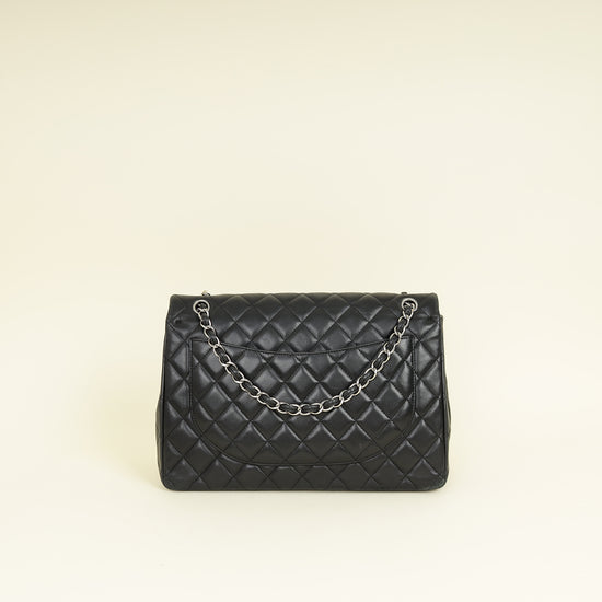 Chanel Black CC Classic Double Flap Maxi Bag