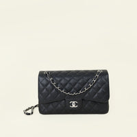 Chanel Black Classic Double Flap Jumbo Bag