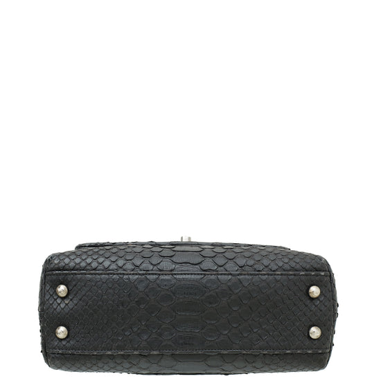 Chanel Black CC Coco Handle Python Mini Bag