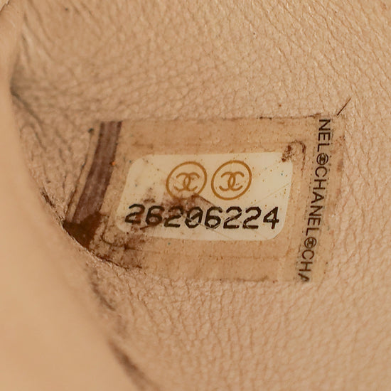 Chanel Light Beige CC Chevron Medal Flap Clutch