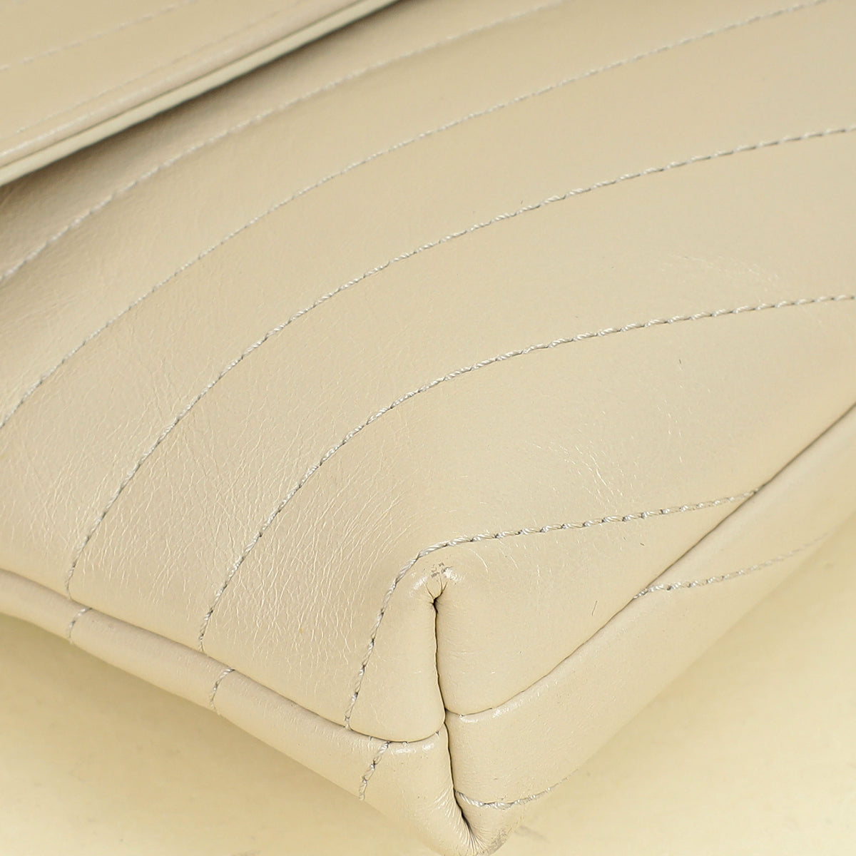 Chanel Light Beige CC Chevron Medal Flap Clutch