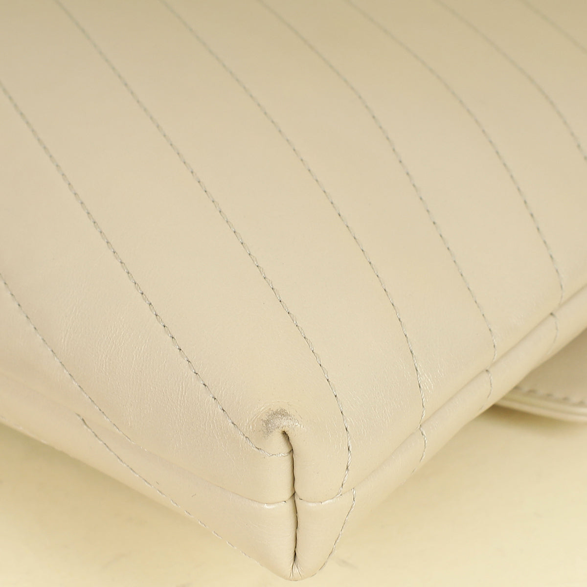 Chanel Light Beige CC Chevron Medal Flap Clutch