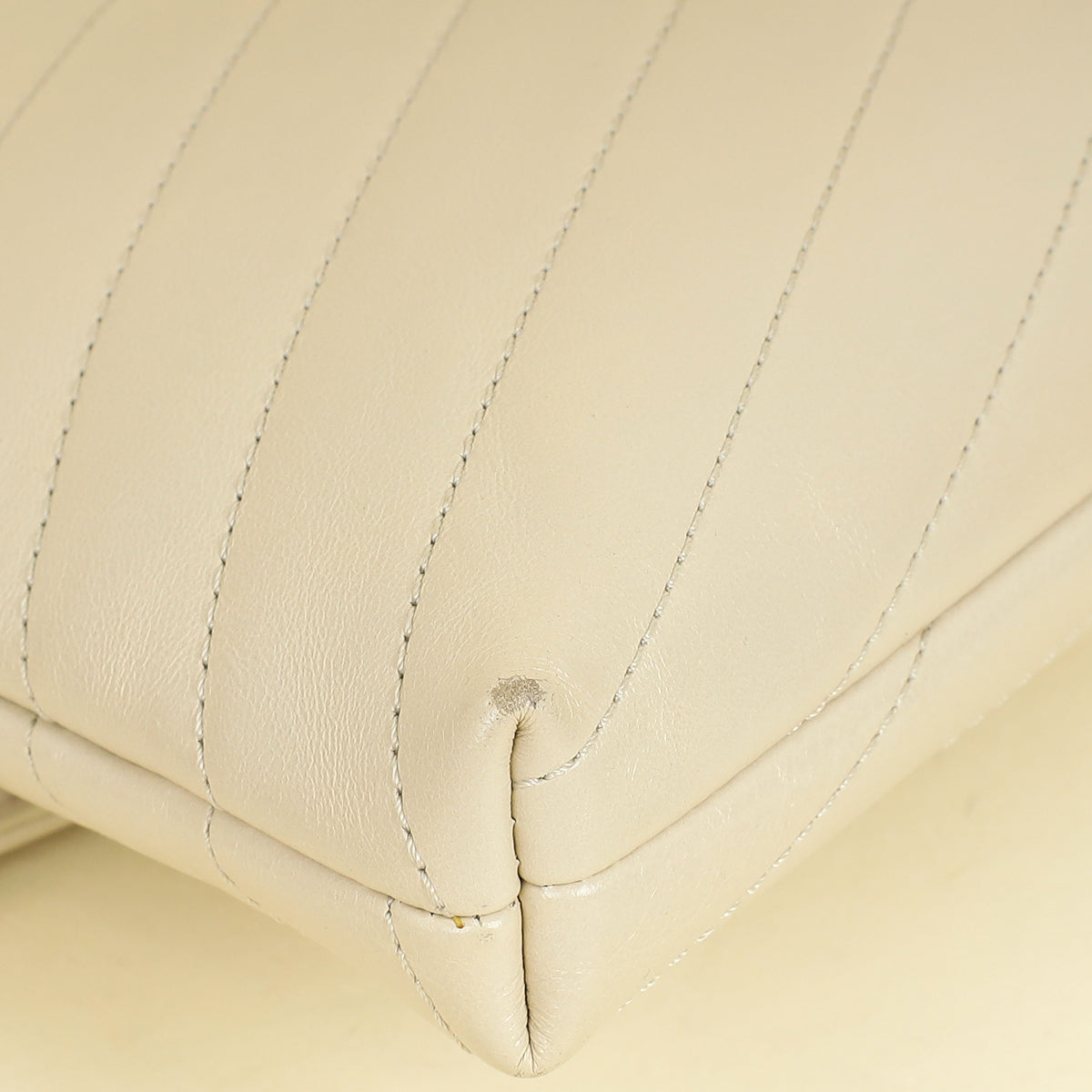 Chanel Light Beige CC Chevron Medal Flap Clutch