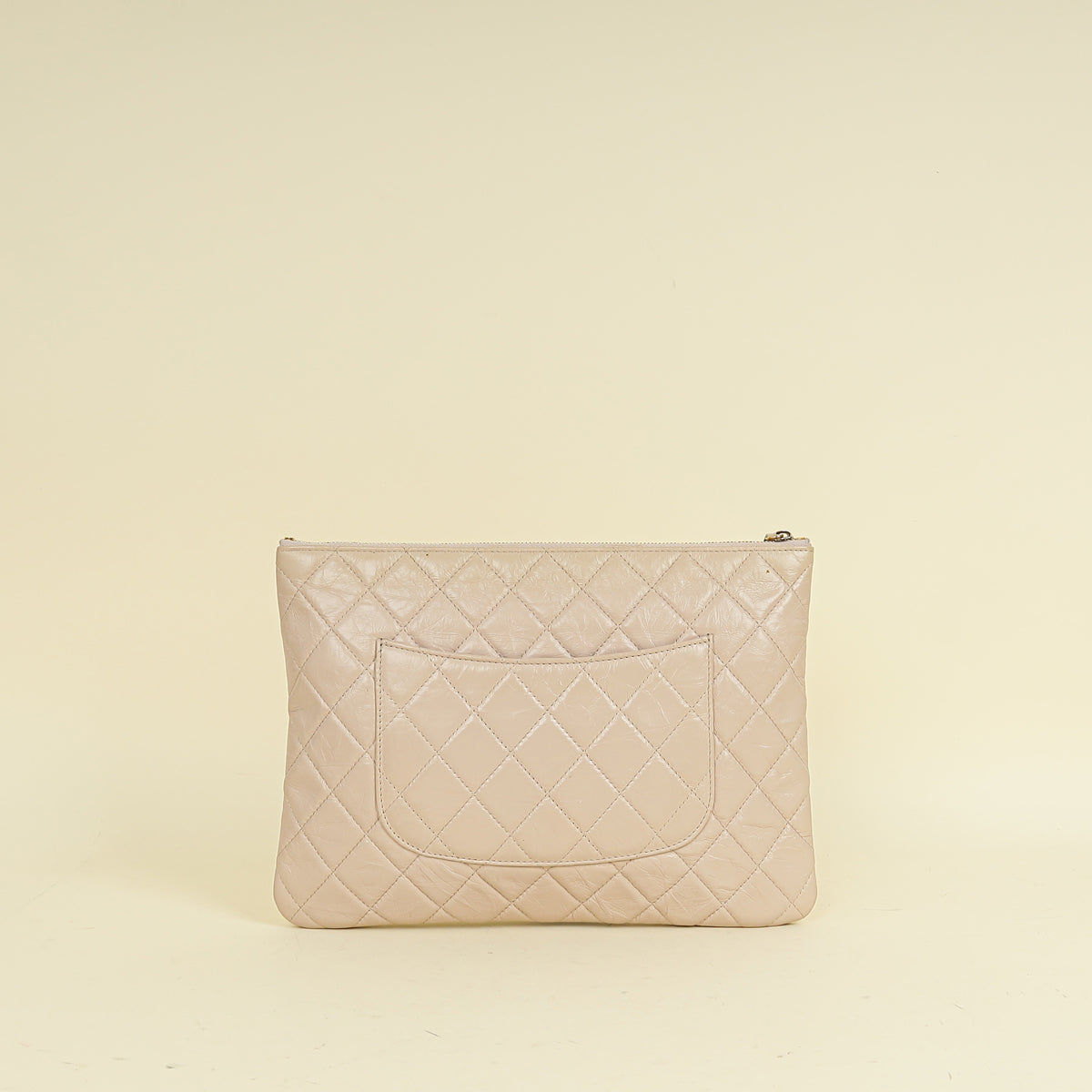 Chanel Beige Pink Logo Night By The C Pouch Clutch