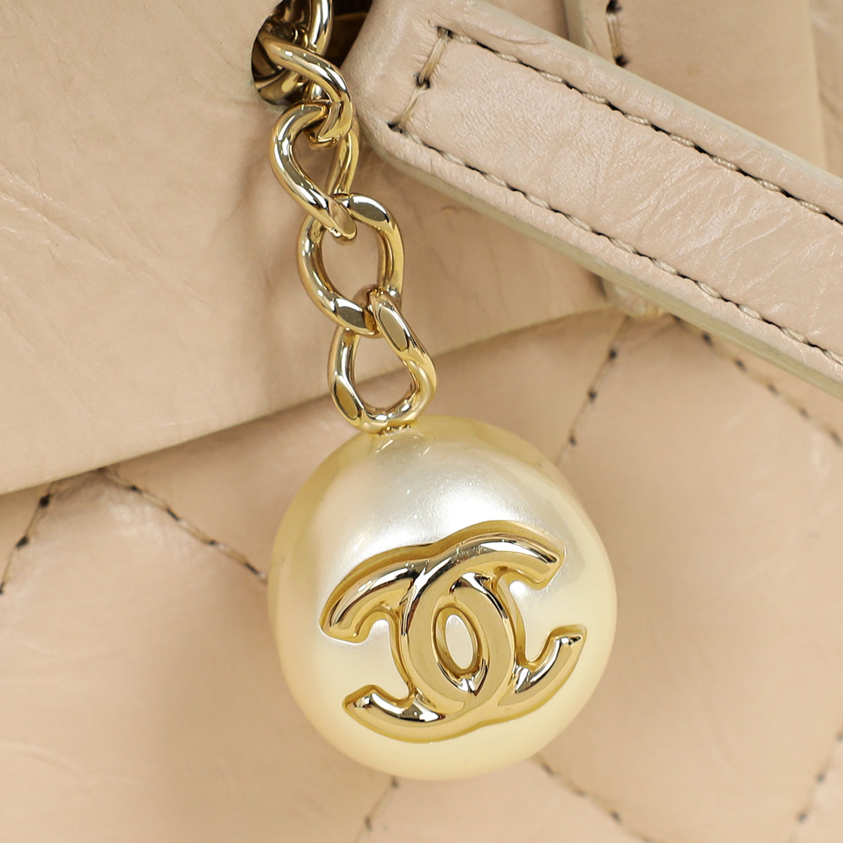 Chanel Beige Pink Logo Night By The C Pouch Clutch