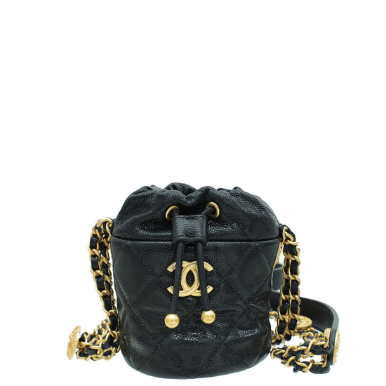 Chanel Black CC Twist Your Buttons Mini Bucket Bag