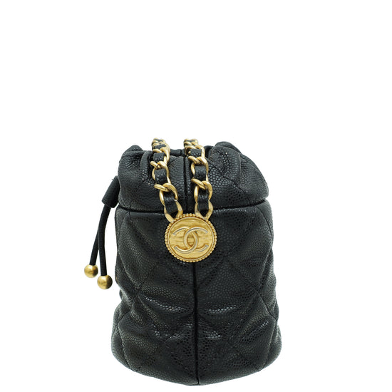 Chanel Black CC Twist Your Buttons Mini Bucket Bag