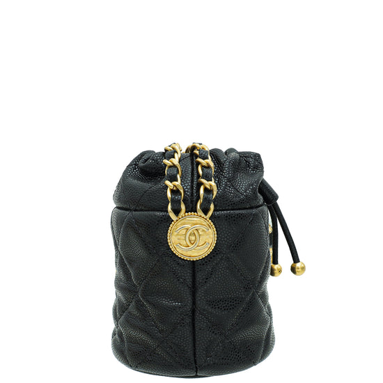 Chanel Black CC Twist Your Buttons Mini Bucket Bag