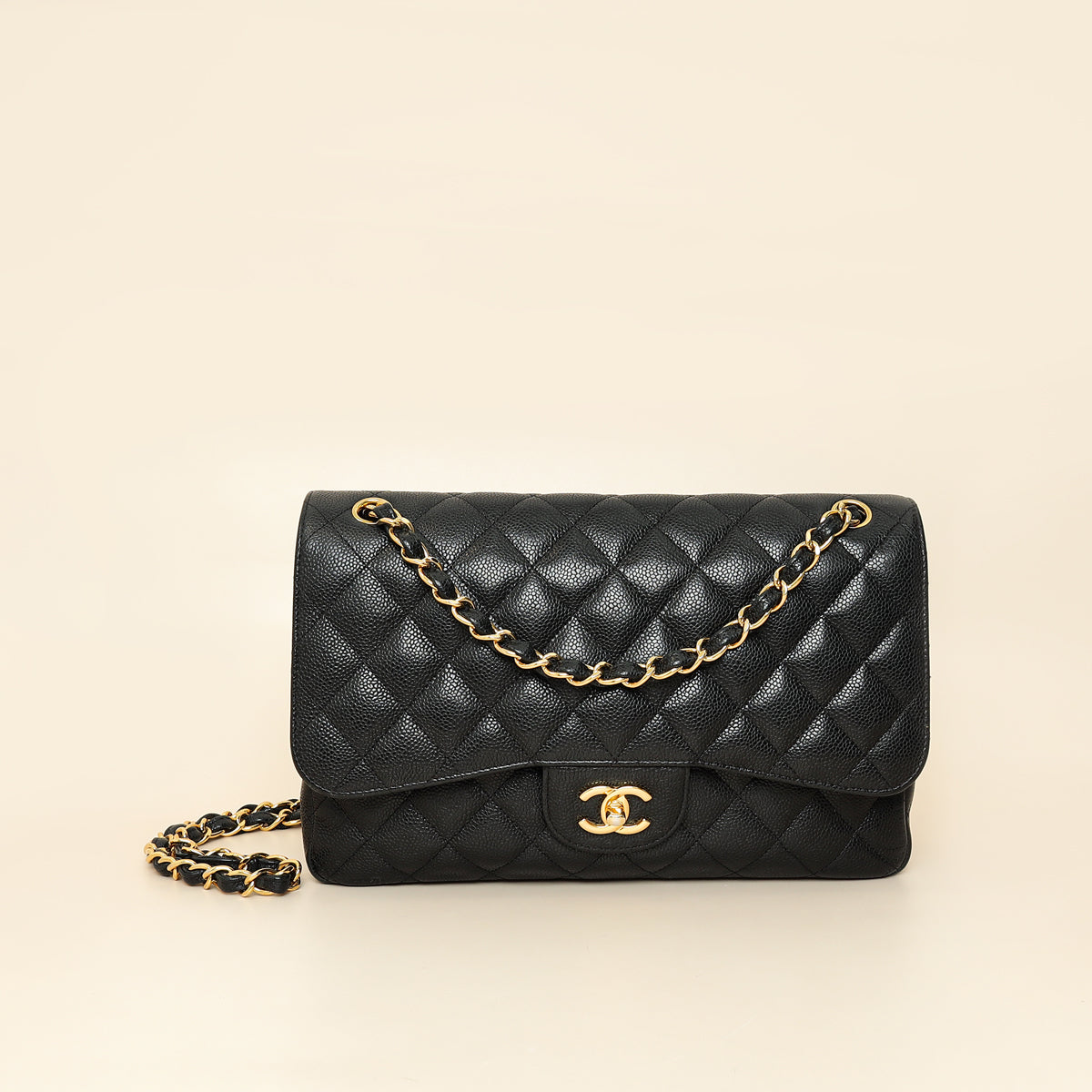 Chanel Black CC Classic Double Flap Jumbo Bag-Chanel-THE CLOSET
