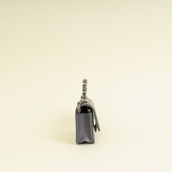 Chanel Grey CC Top Handle Flap Phone Holder With Chain