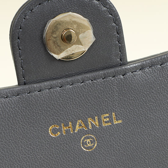 Chanel Grey CC Top Handle Flap Phone Holder With Chain