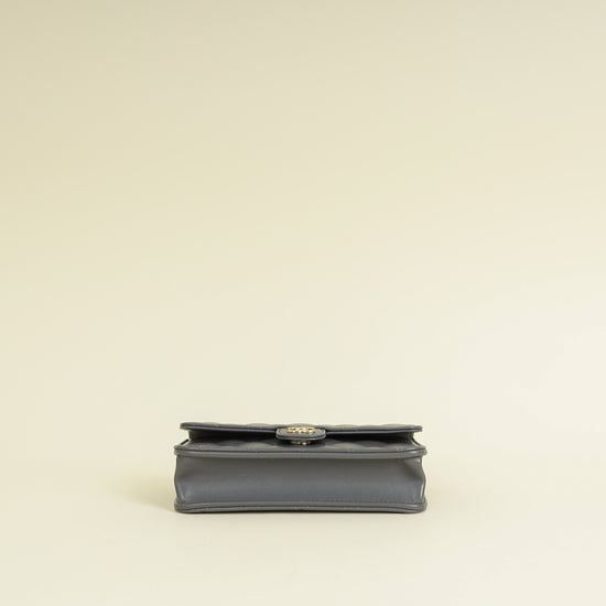 Chanel Grey CC Top Handle Flap Phone Holder With Chain