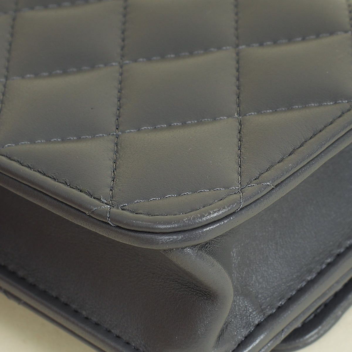 Chanel Grey CC Top Handle Flap Phone Holder With Chain