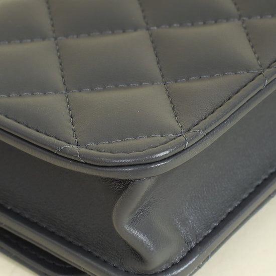 Chanel Grey CC Top Handle Flap Phone Holder With Chain