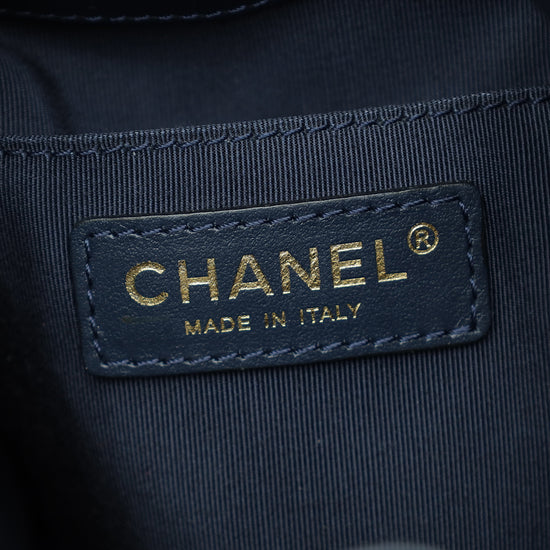 Chanel Navy CC Dweller Drawstring Bucket Bag