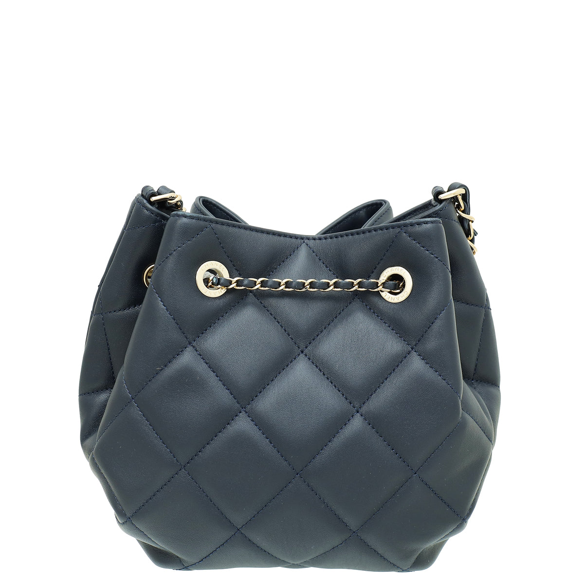 Chanel Navy CC Dweller Drawstring Bucket Bag-Chanel-THE CLOSET