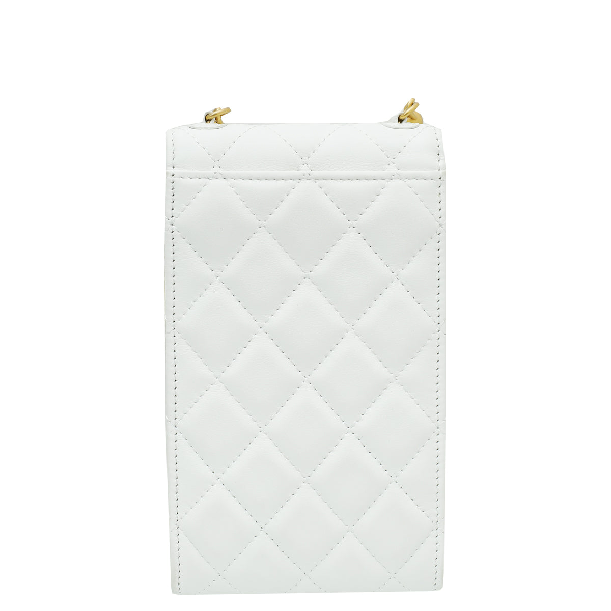 Chanel White CC Pearl Strap Phone Holder