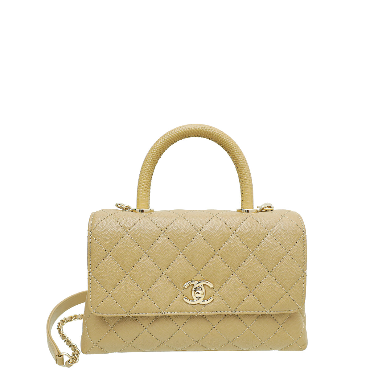 Chanel Dark Beige Coco Handle Bag-Chanel-THE CLOSET
